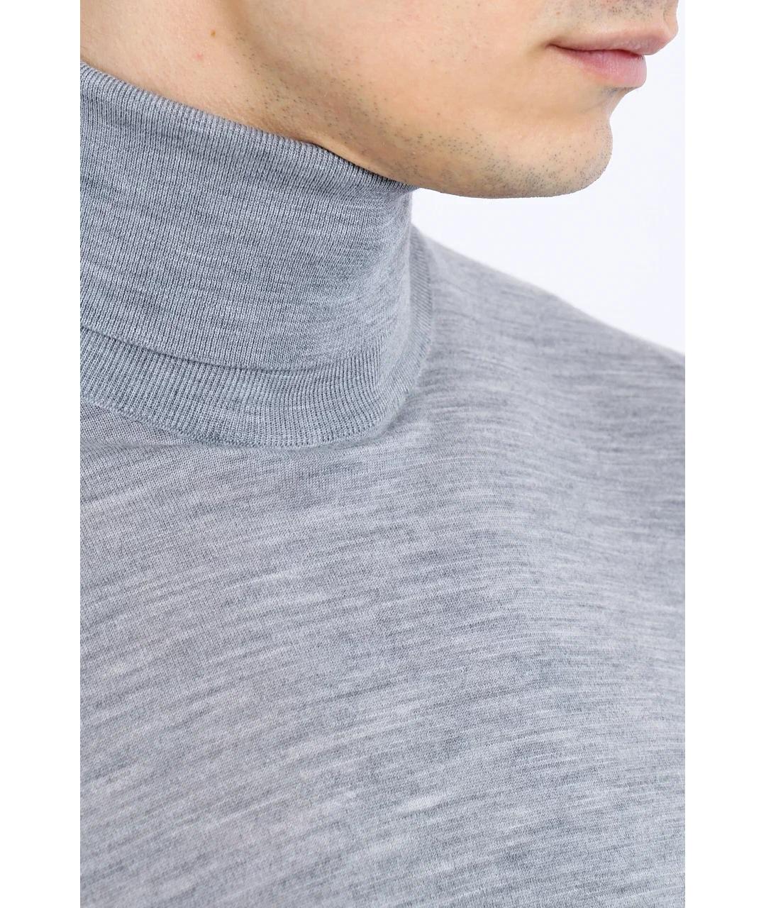 KITON Серая шерстяная водолазка, фото 3
