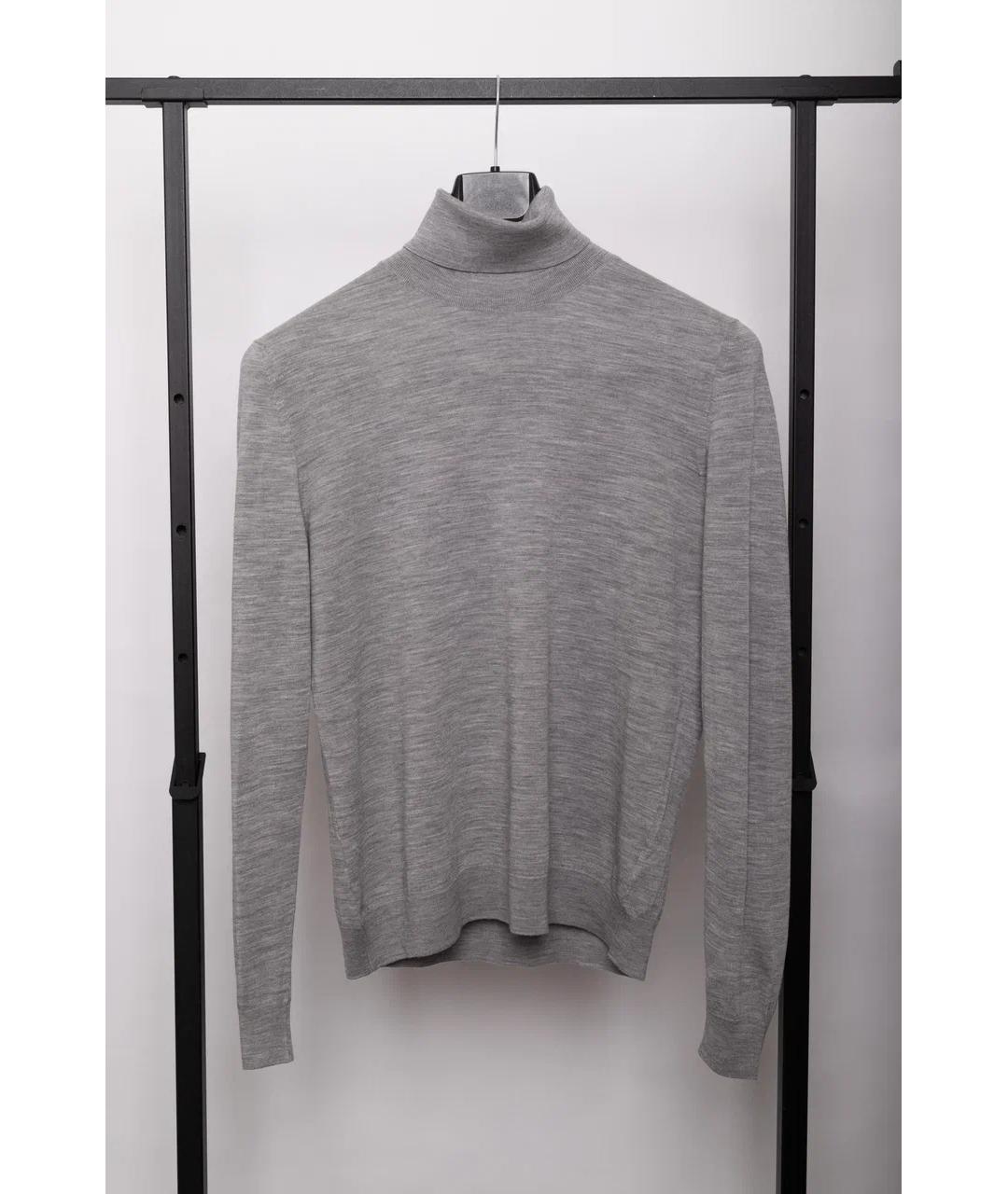 KITON Серая шерстяная водолазка, фото 5