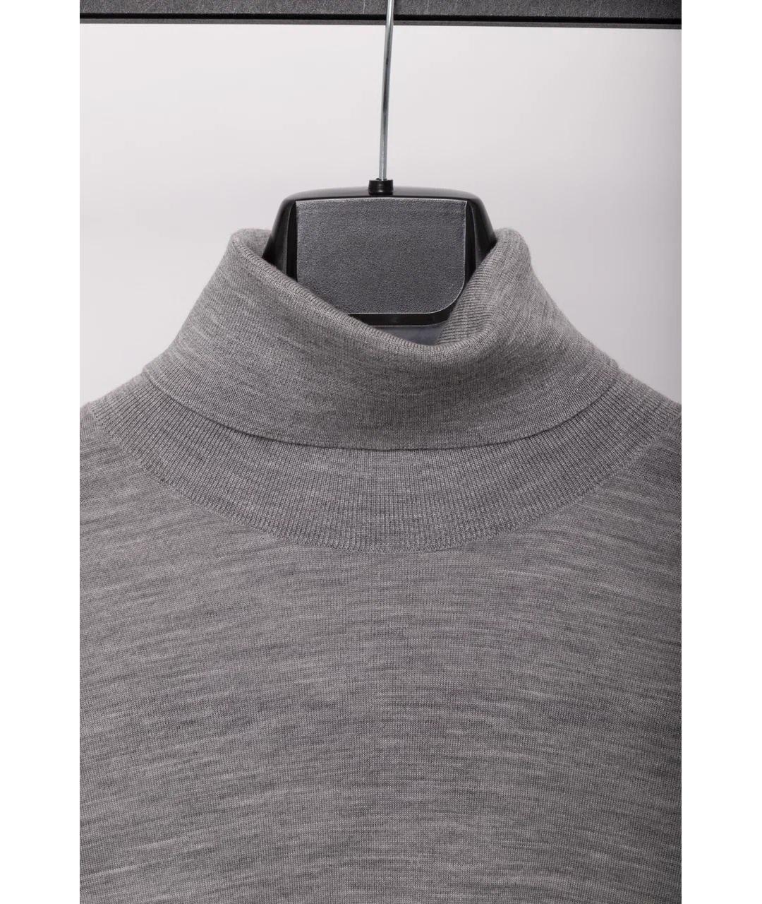 KITON Серая шерстяная водолазка, фото 6