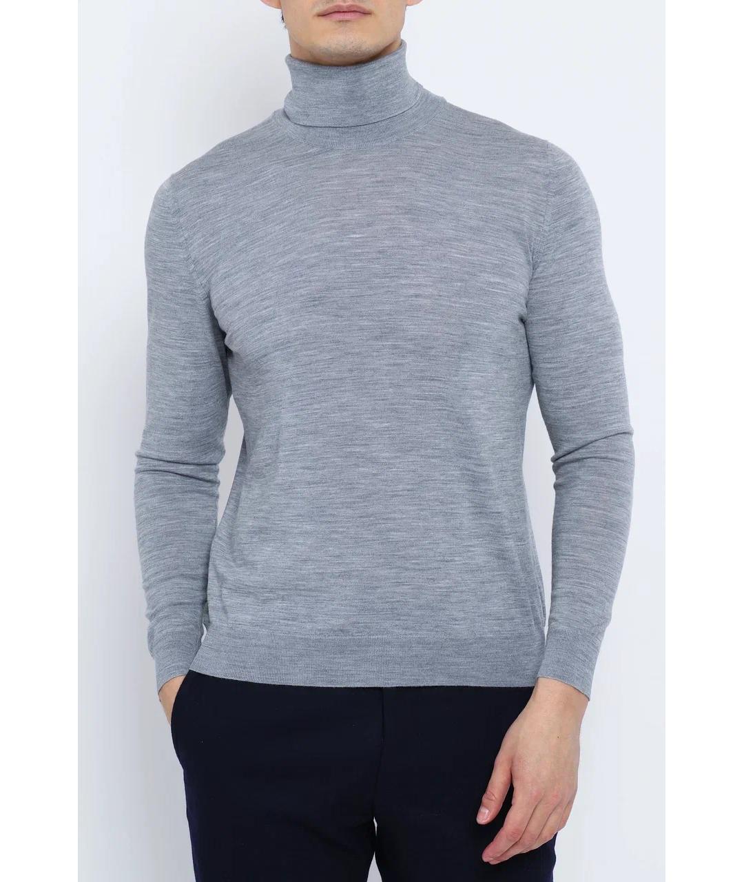 KITON Серая шерстяная водолазка, фото 2