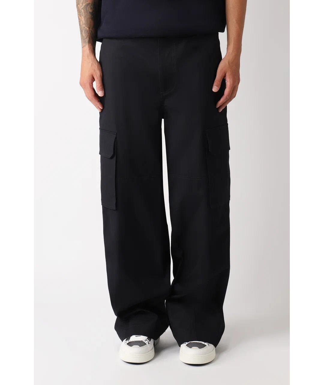 VALENTINO Черные хлопко-эластановые повседневные брюки, фото 2