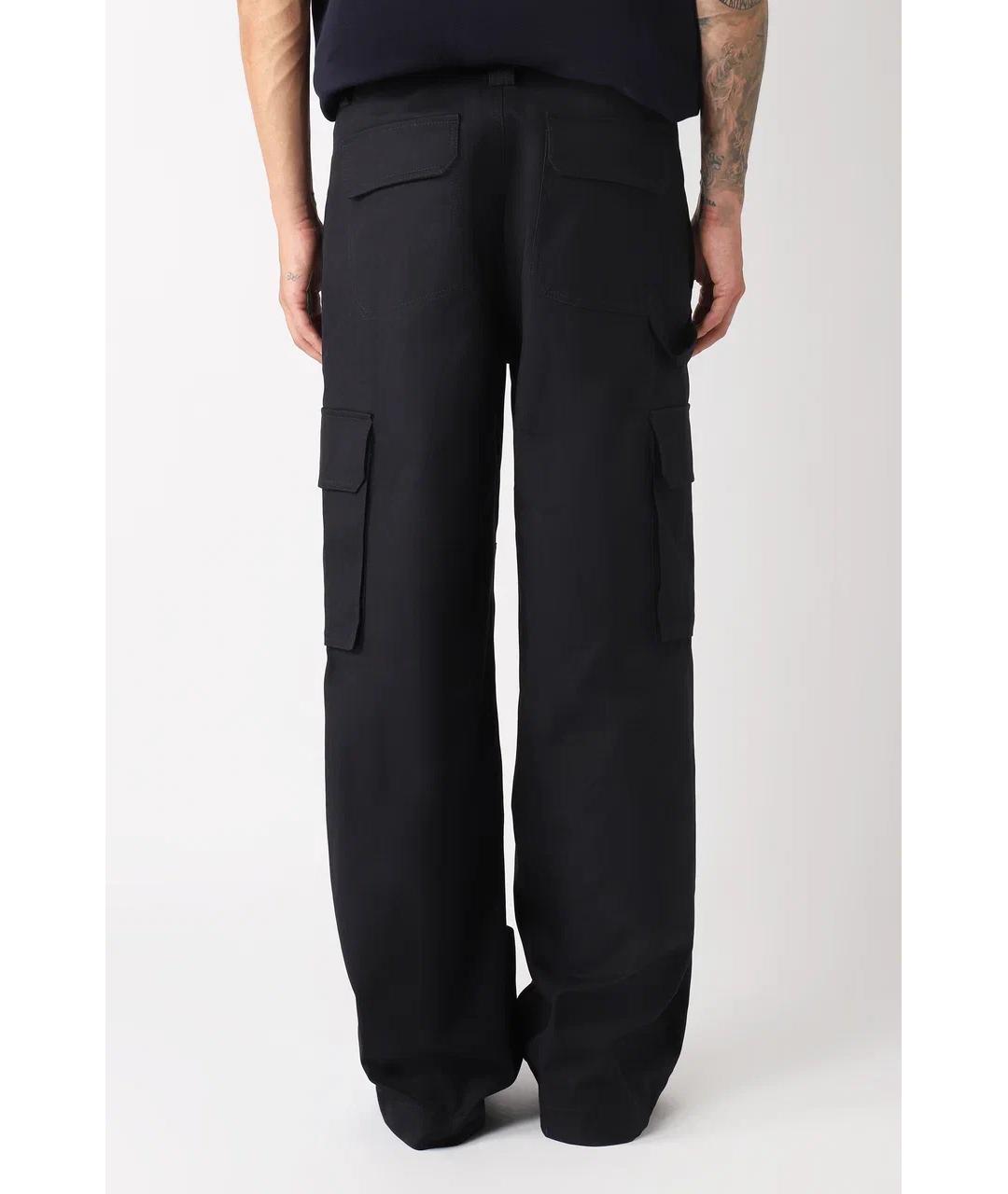 VALENTINO Черные хлопко-эластановые повседневные брюки, фото 3