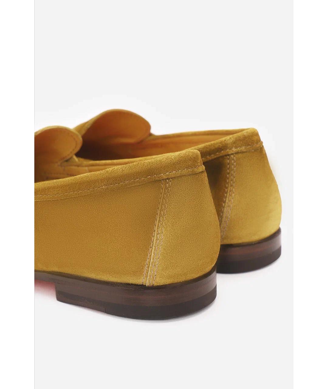 SANTONI Горчичные замшевые лоферы, фото 4