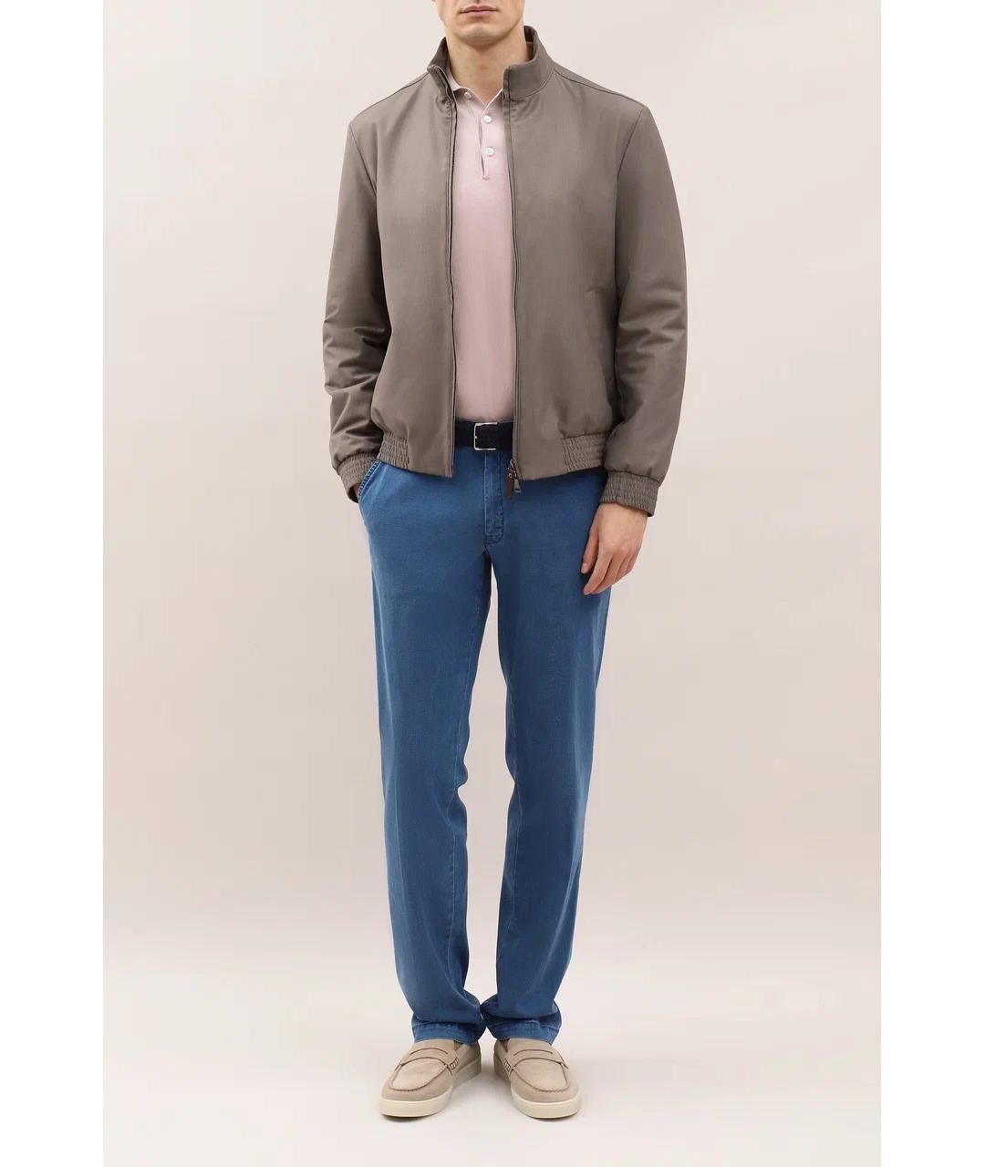 CANALI Синие прямые джинсы, фото 6