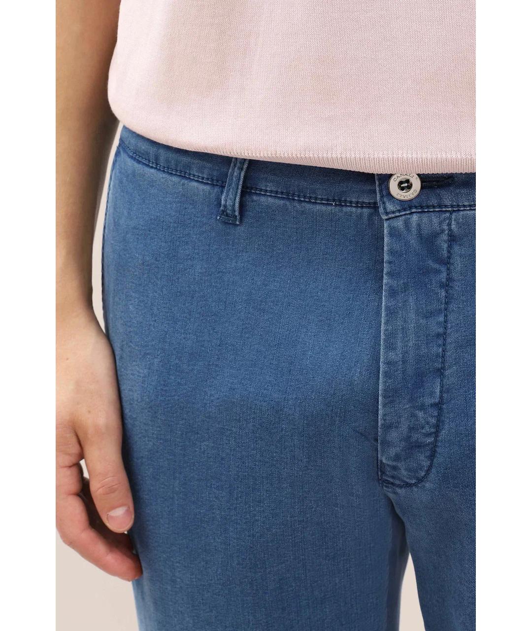 CANALI Синие прямые джинсы, фото 3