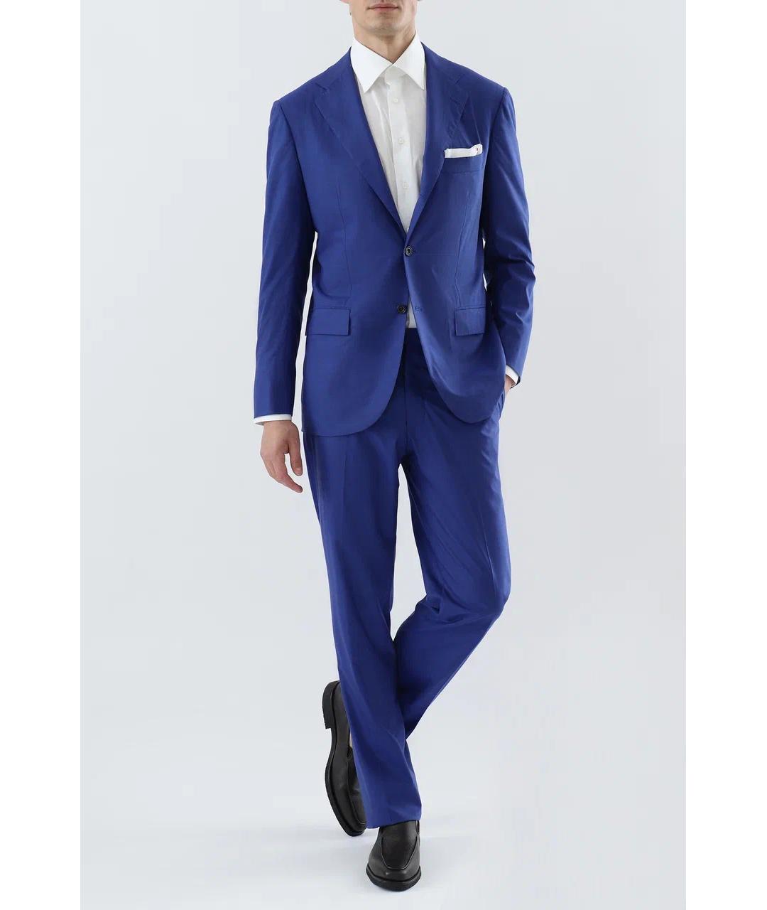 KITON Синий классический костюм, фото 2