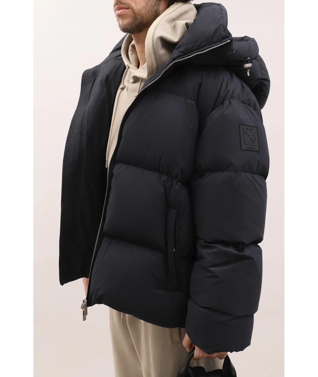 OFF-WHITE Черный полиэстеровый пуховик, фото 4