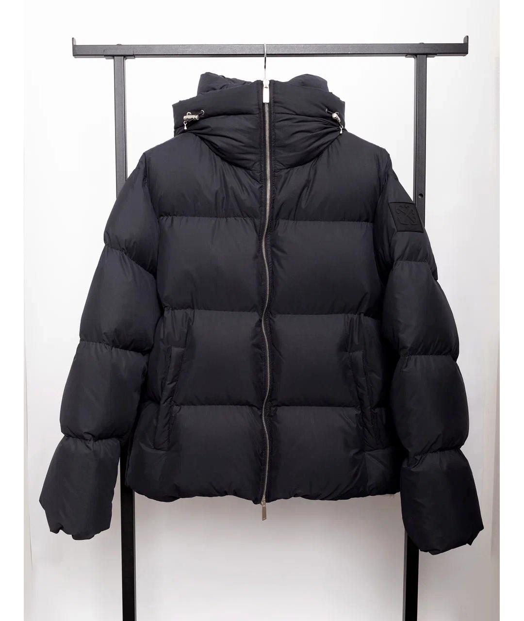OFF-WHITE Черный полиэстеровый пуховик, фото 8