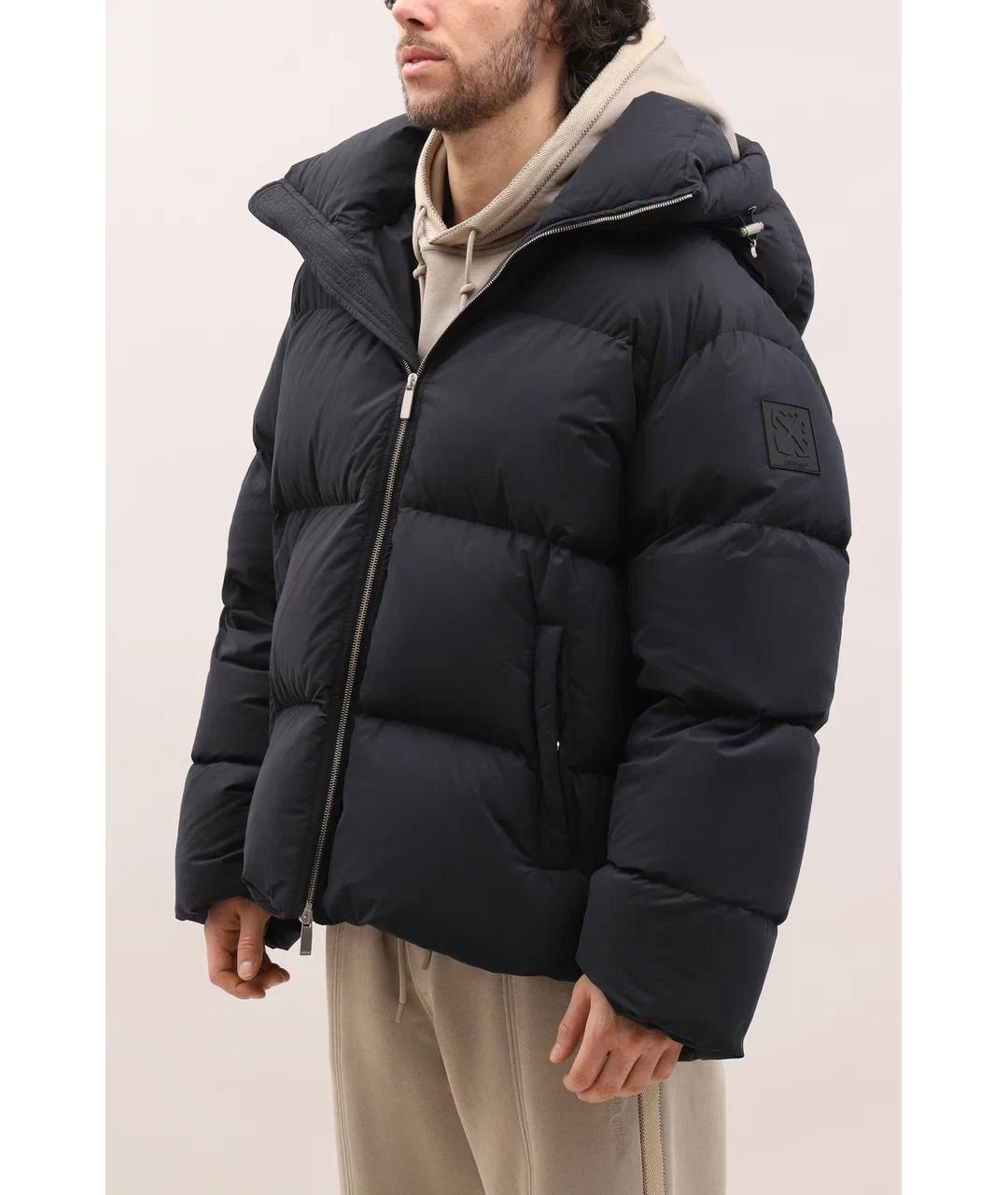 OFF-WHITE Черный полиэстеровый пуховик, фото 3