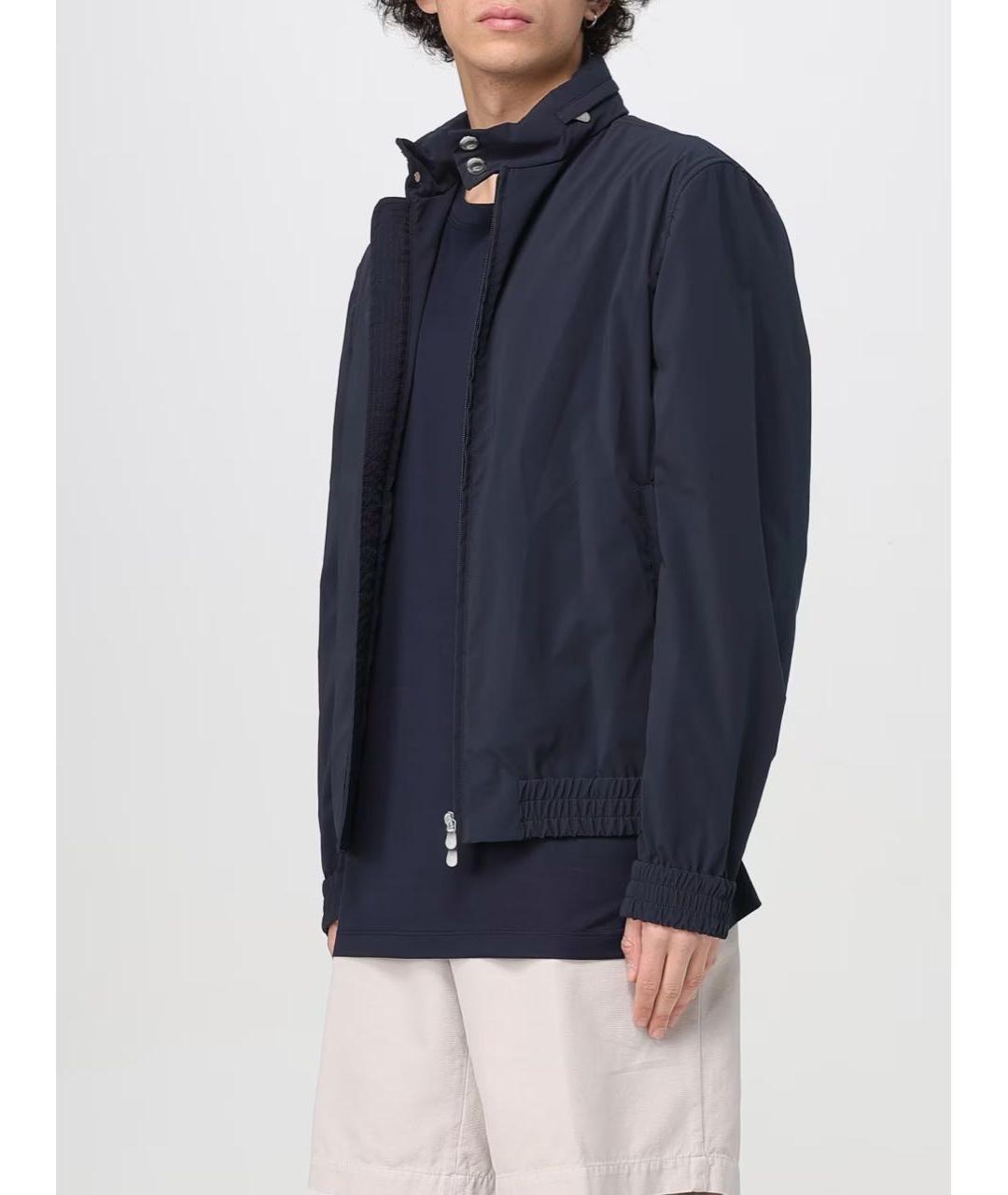 BRUNELLO CUCINELLI Темно-синяя хлопковая куртка, фото 5