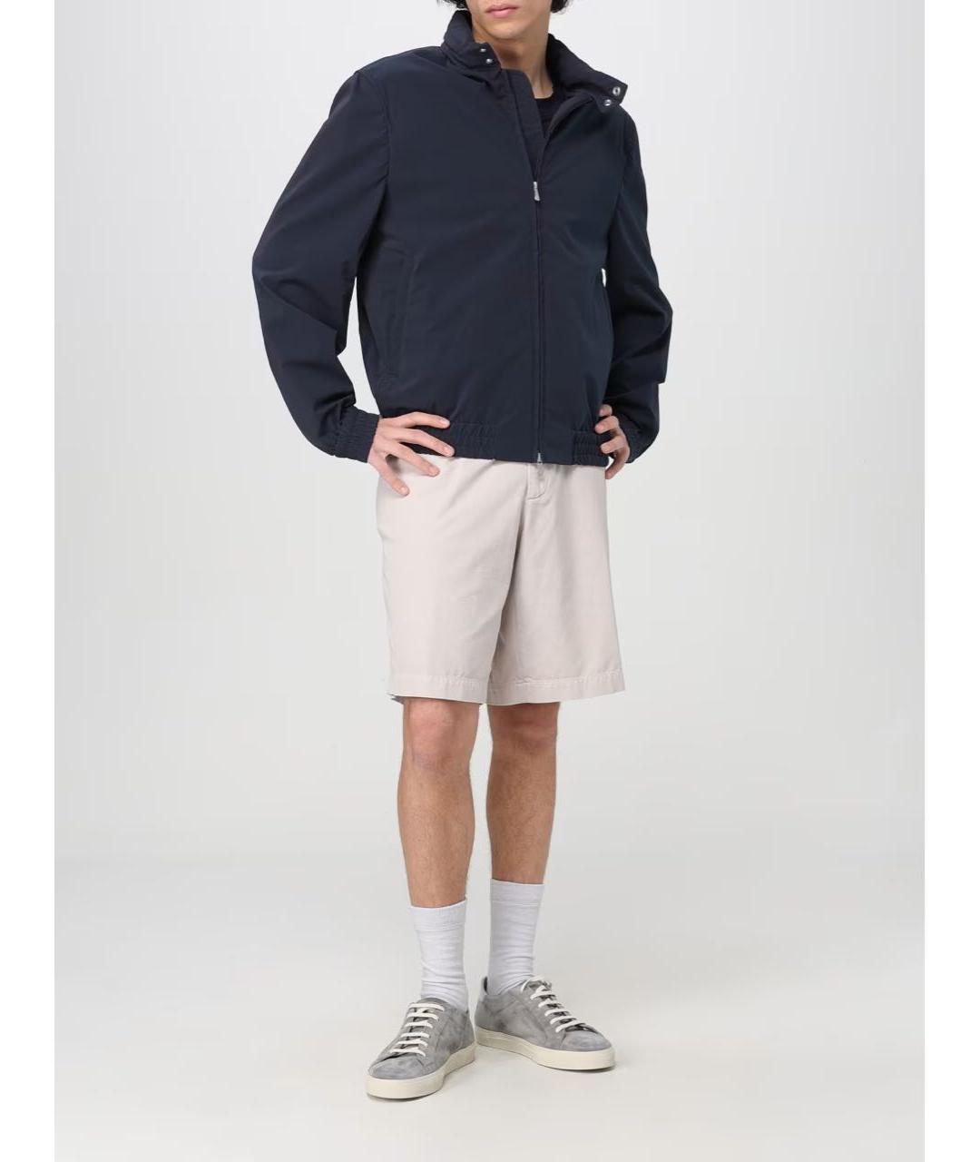 BRUNELLO CUCINELLI Темно-синяя хлопковая куртка, фото 3