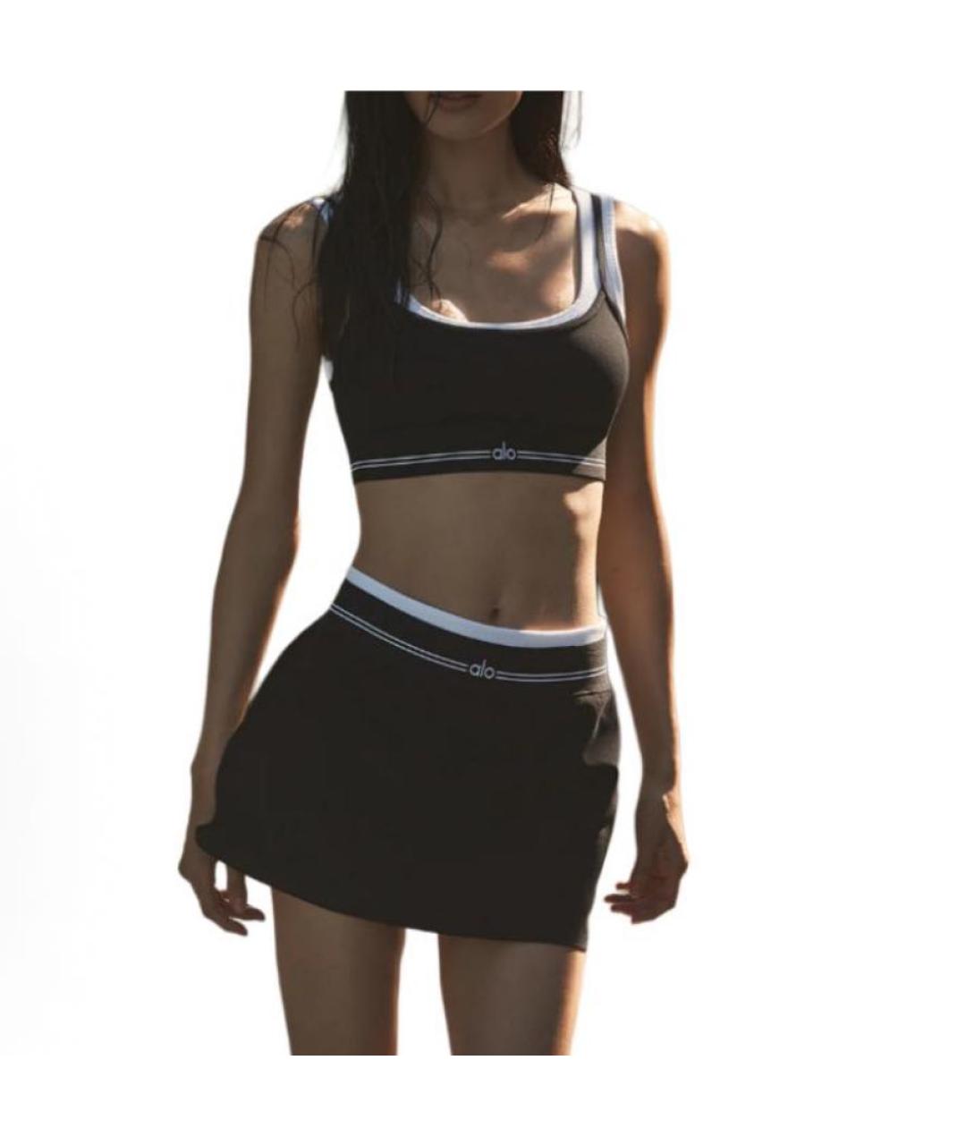 ALO YOGA Черная юбка-шорты, фото 3