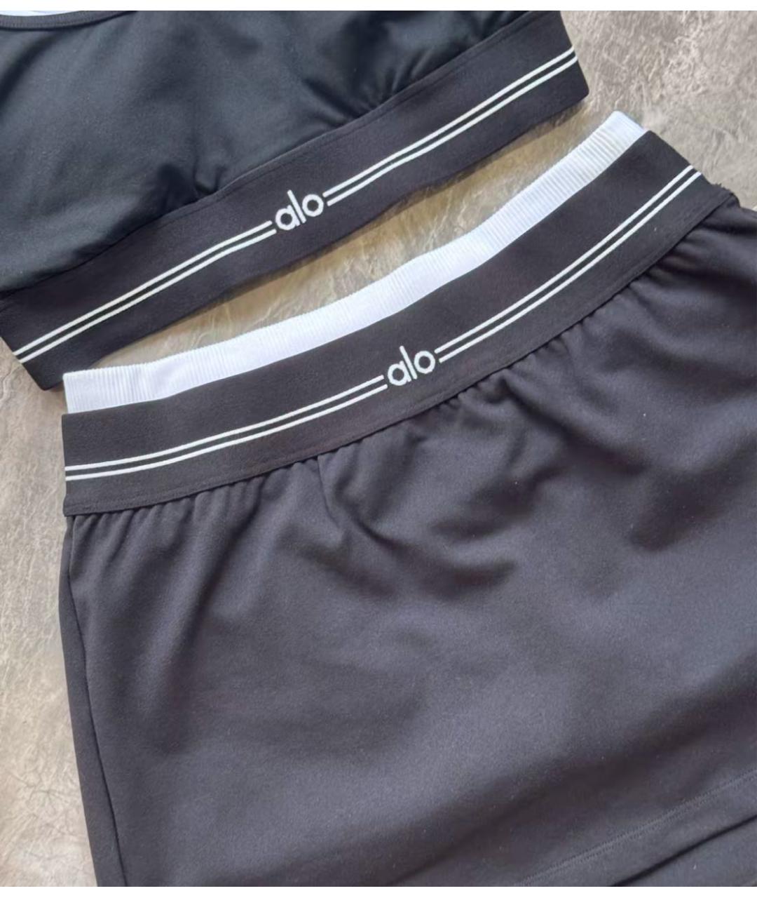 ALO YOGA Черная юбка-шорты, фото 7