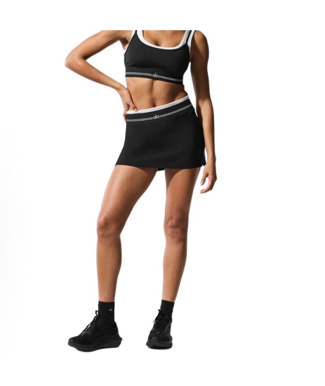 ALO YOGA Черная юбка-шорты, фото 4