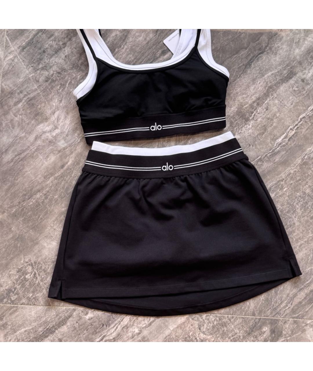 ALO YOGA Черная юбка-шорты, фото 6