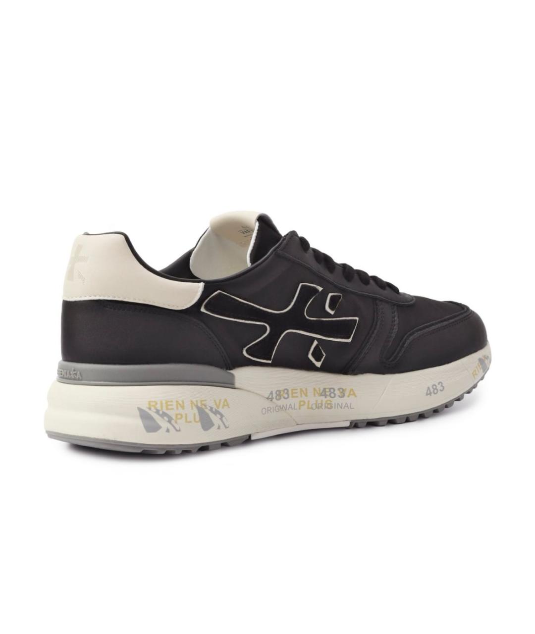 PREMIATA Черные кожаные низкие кроссовки / кеды, фото 4