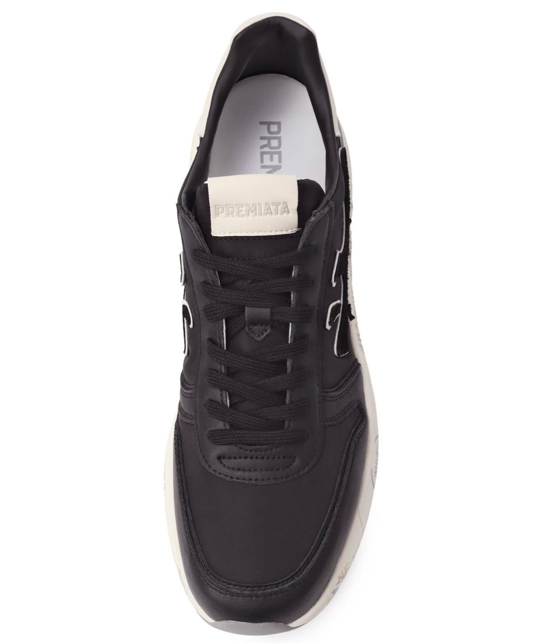 PREMIATA Черные кожаные низкие кроссовки / кеды, фото 3
