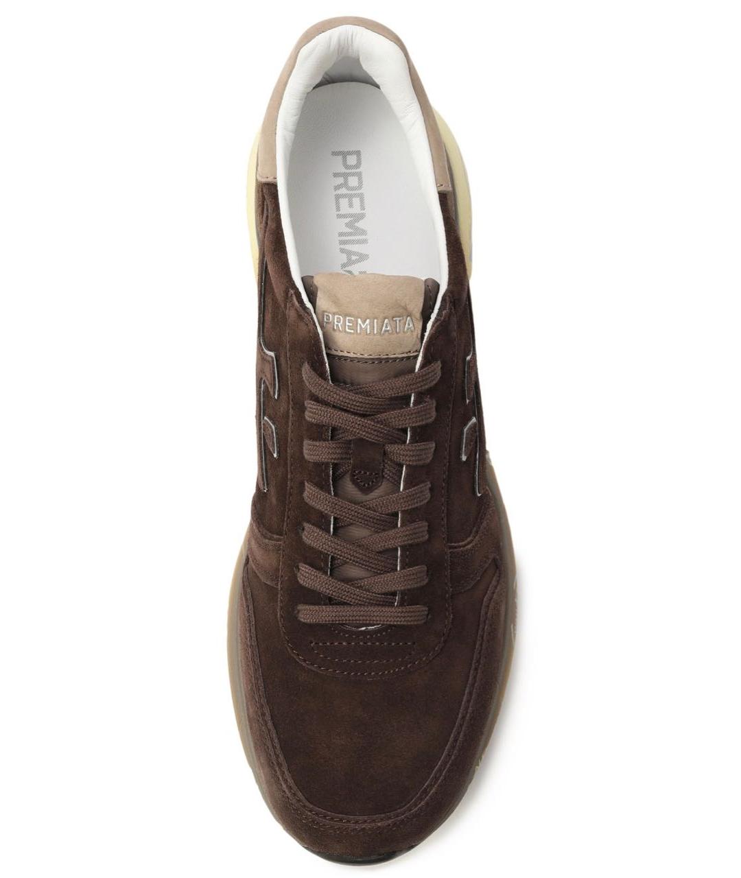 PREMIATA Коричневые замшевые низкие кроссовки / кеды, фото 3