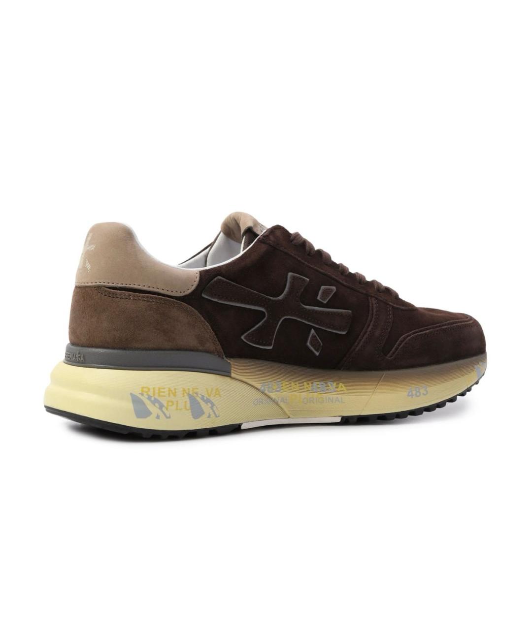 PREMIATA Коричневые замшевые низкие кроссовки / кеды, фото 4