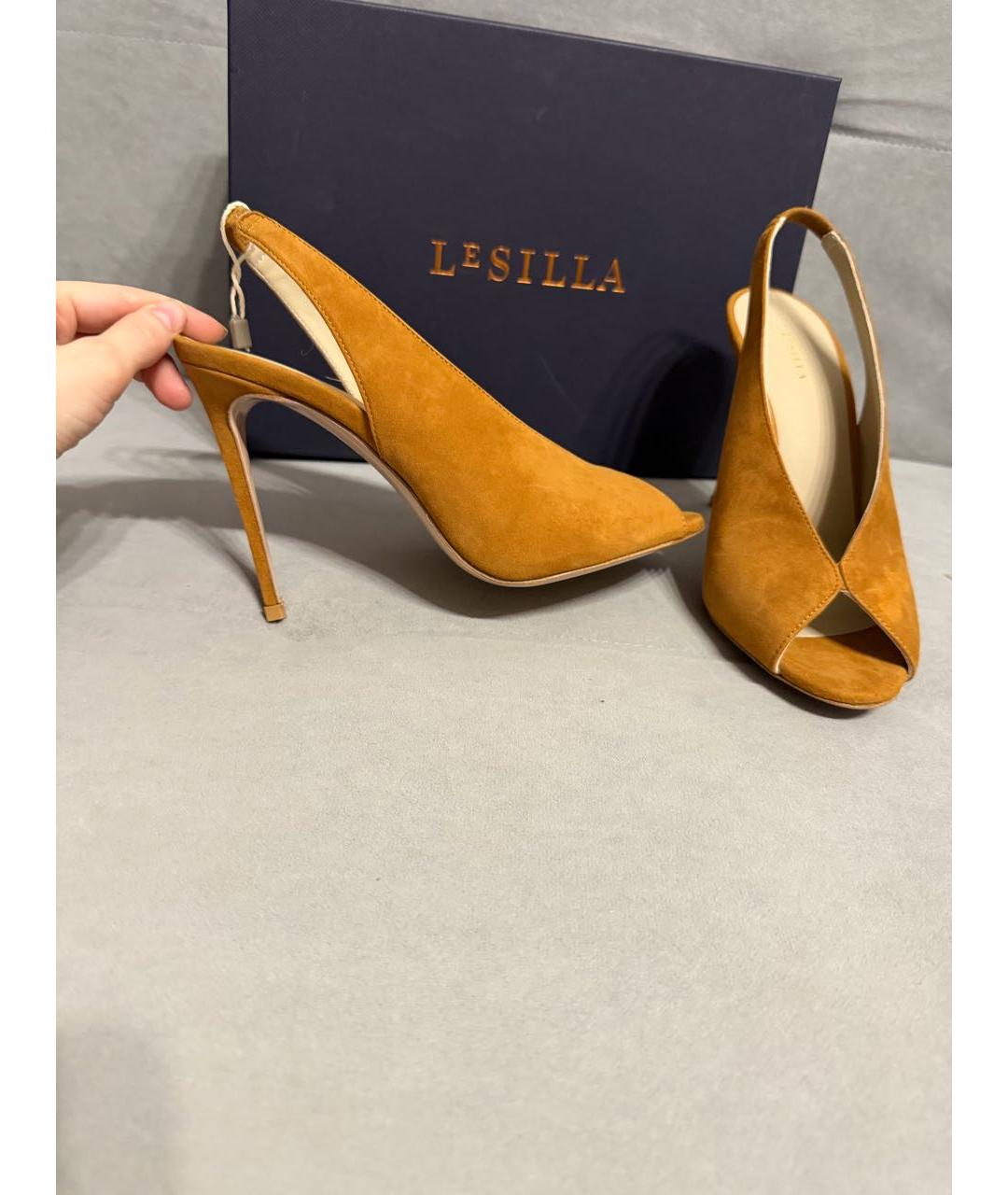 LE SILLA Коричневые замшевые босоножки, фото 2