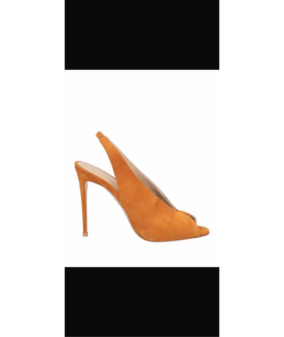 LE SILLA Коричневые замшевые босоножки, фото 7