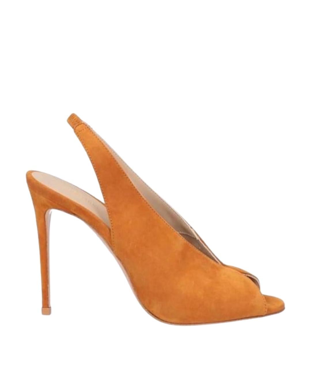 LE SILLA Коричневые замшевые босоножки, фото 1