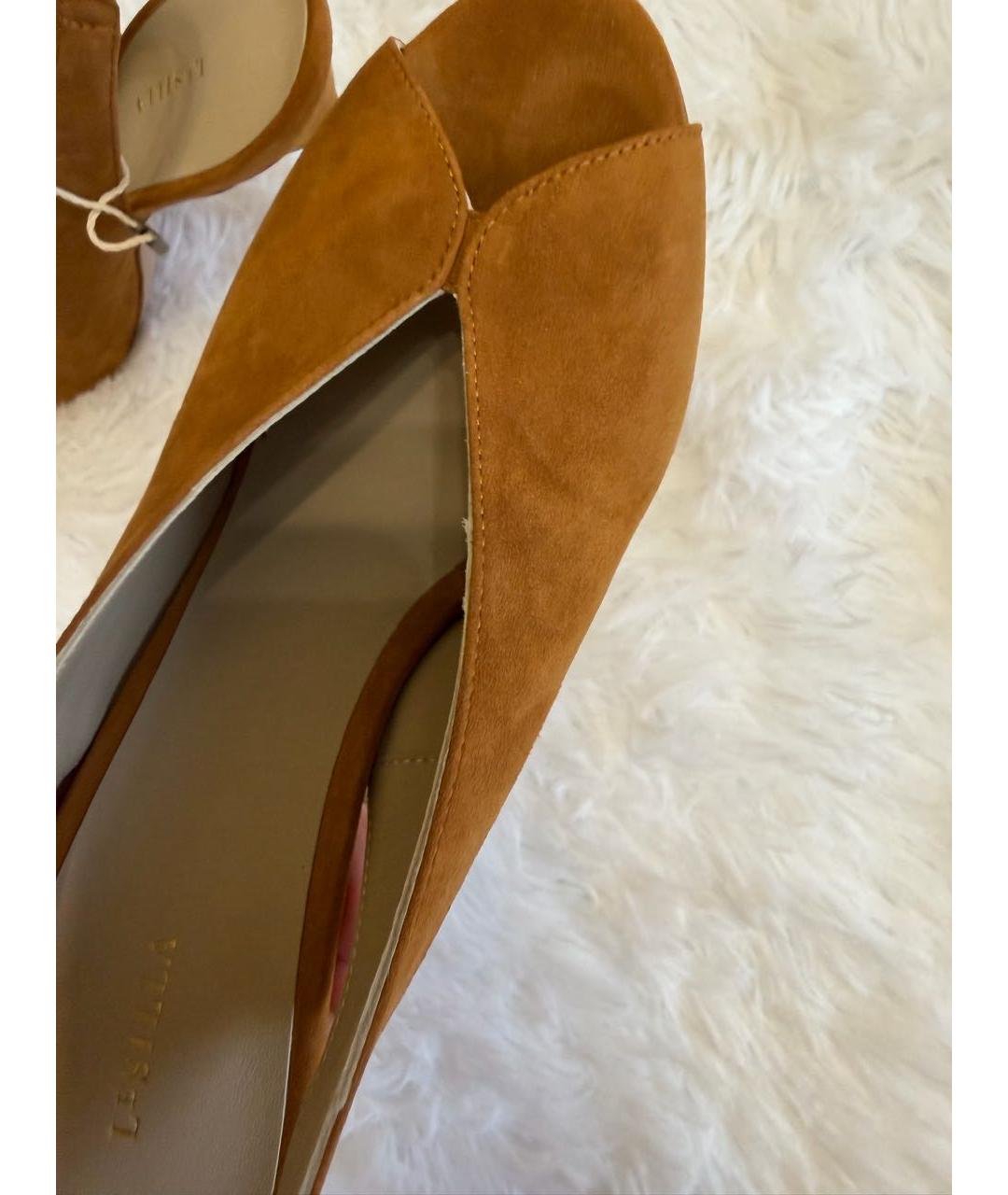 LE SILLA Коричневые замшевые босоножки, фото 3