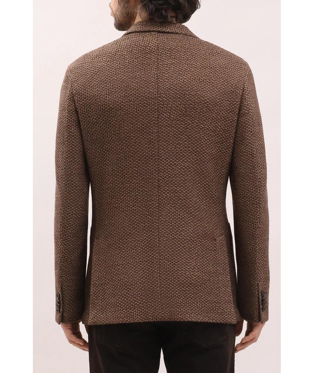 ZEGNA Коричневый шерстяной пиджак, фото 4