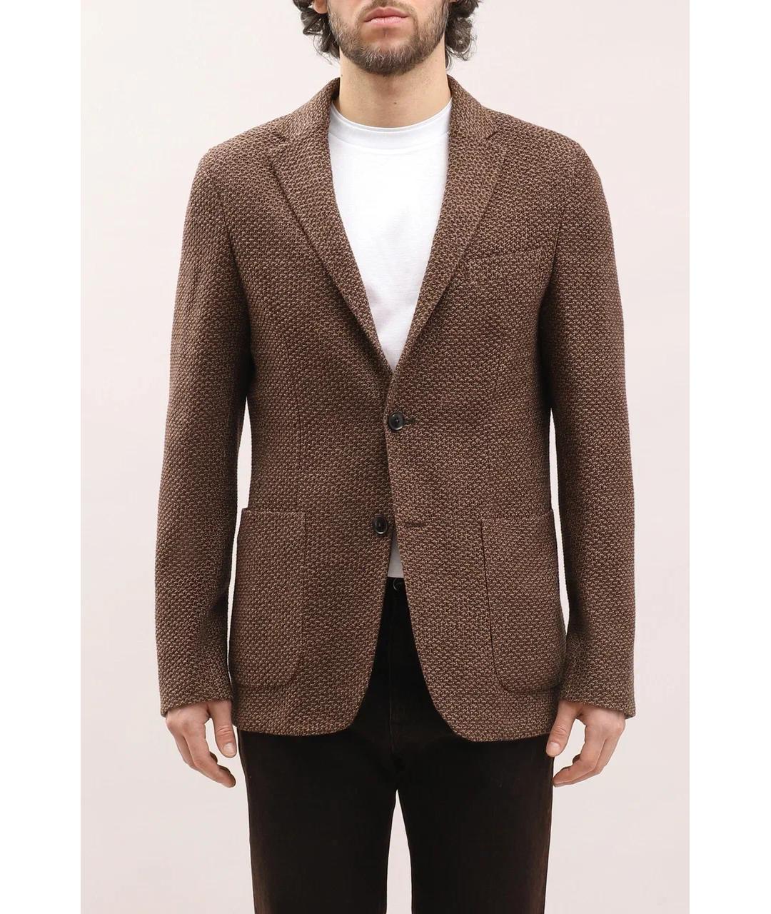 ZEGNA Коричневый шерстяной пиджак, фото 3