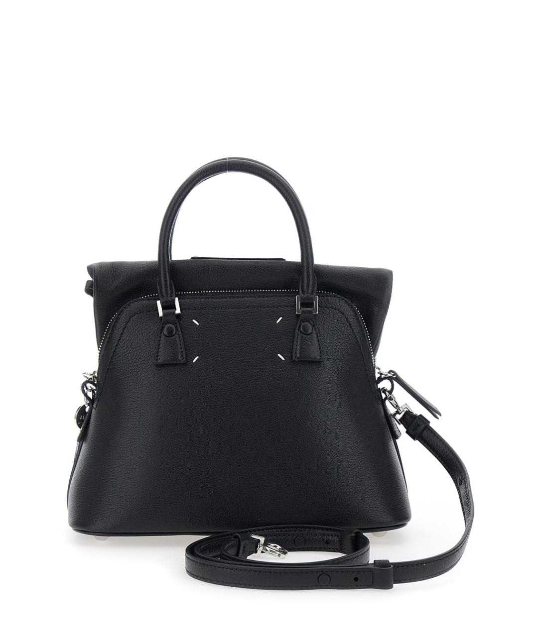 MAISON MARGIELA Черная кожаная сумка с короткими ручками, фото 2