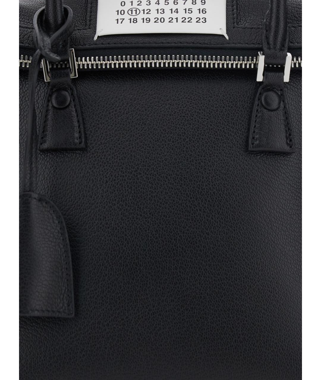 MAISON MARGIELA Черная кожаная сумка с короткими ручками, фото 3