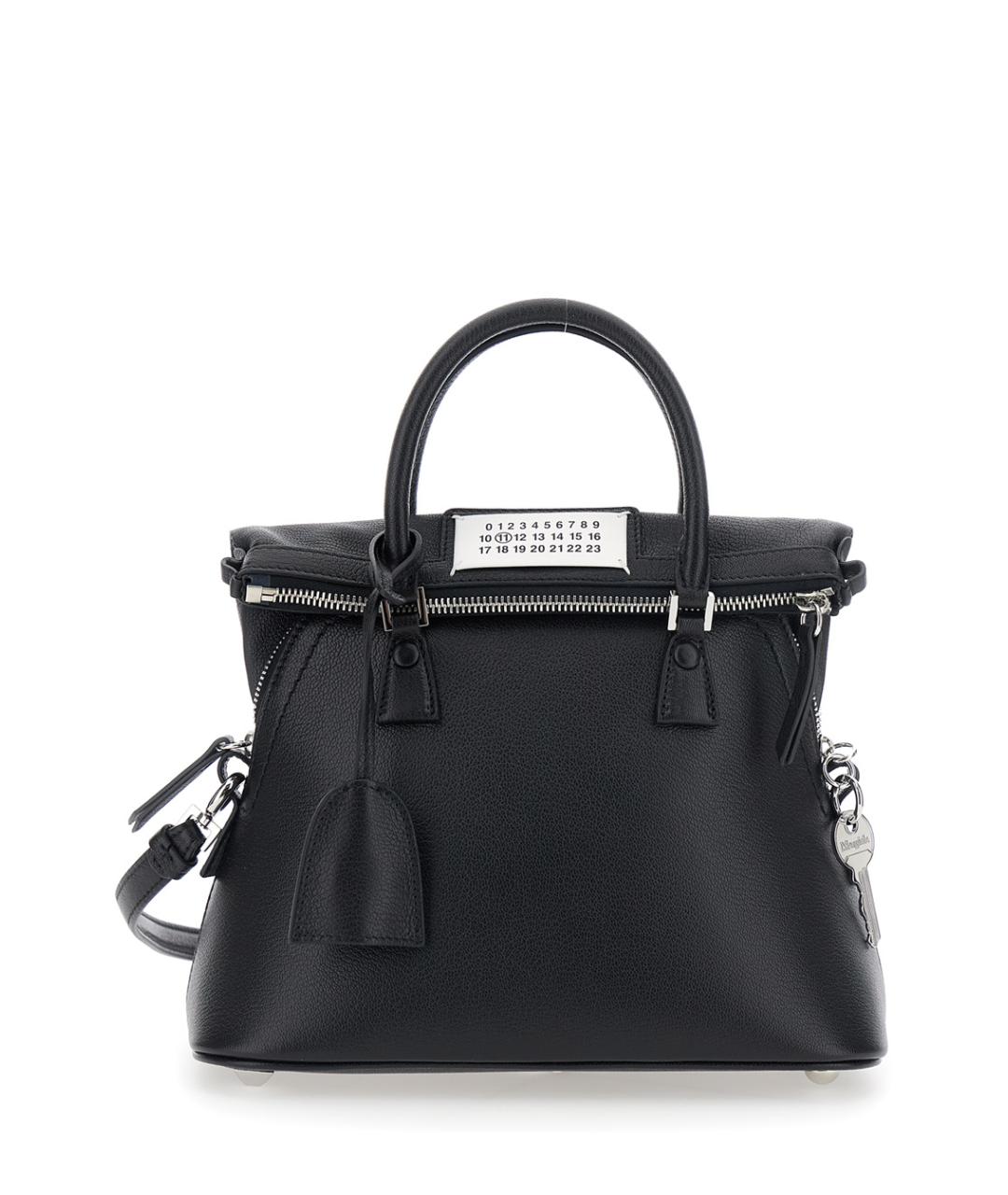 MAISON MARGIELA Черная кожаная сумка с короткими ручками, фото 1