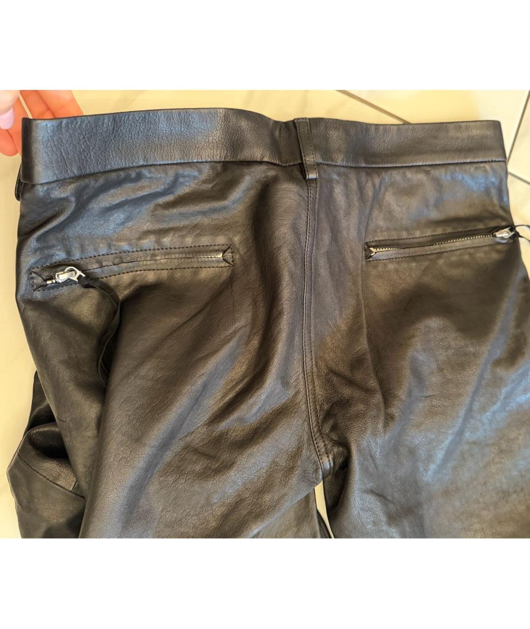 ISABEL MARANT Черные кожаные брюки узкие, фото 7