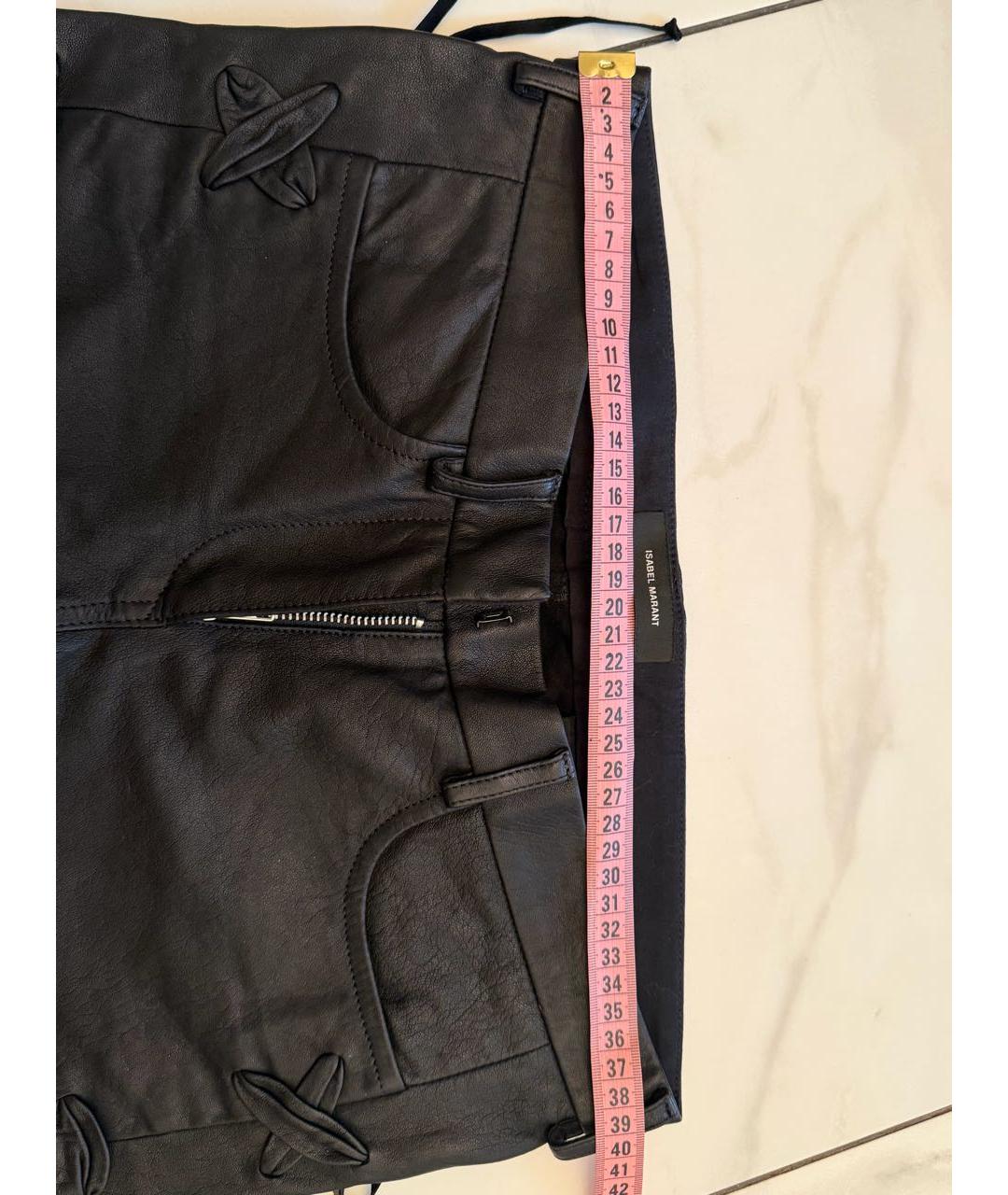 ISABEL MARANT Черные кожаные брюки узкие, фото 3