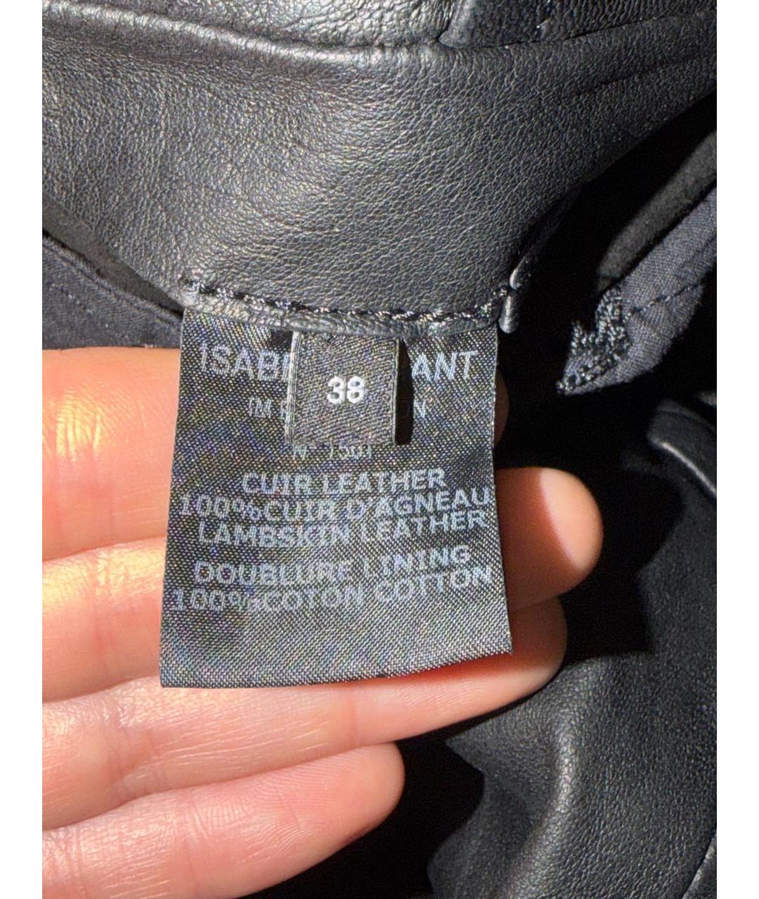 ISABEL MARANT Черные кожаные брюки узкие, фото 4