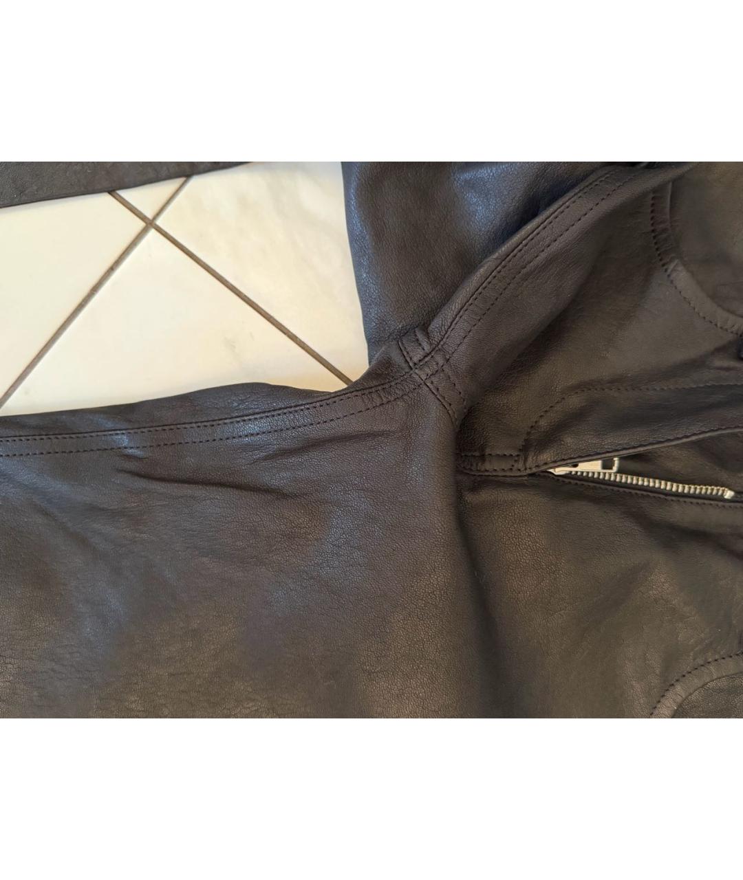 ISABEL MARANT Черные кожаные брюки узкие, фото 5