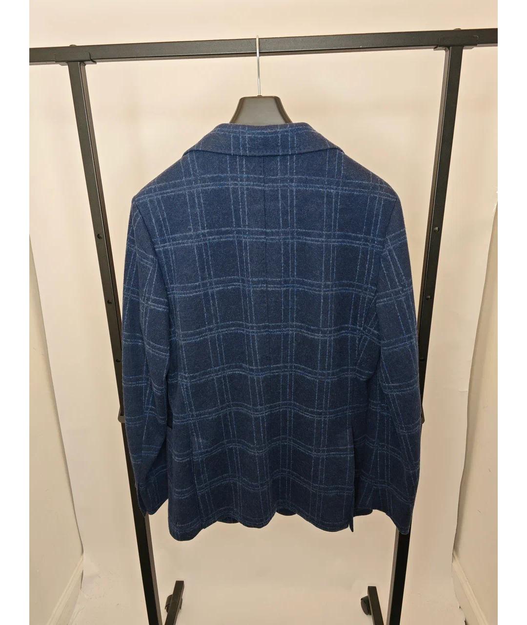 CANALI Синий хлопковый пиджак, фото 7