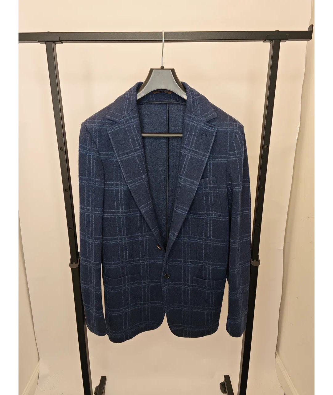 CANALI Синий хлопковый пиджак, фото 6