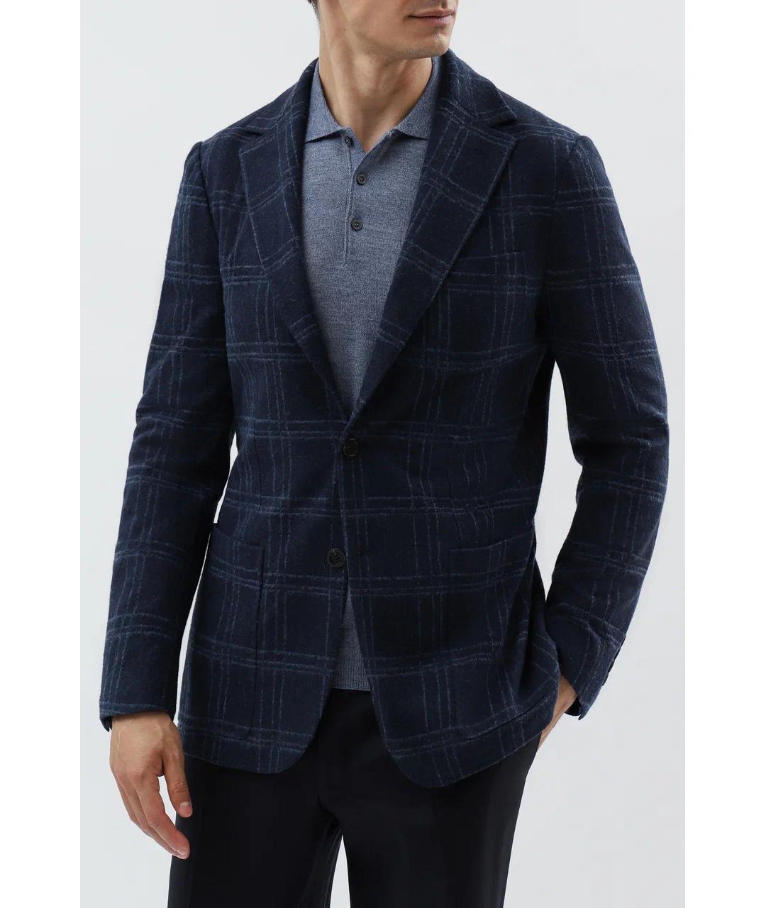 CANALI Синий хлопковый пиджак, фото 2
