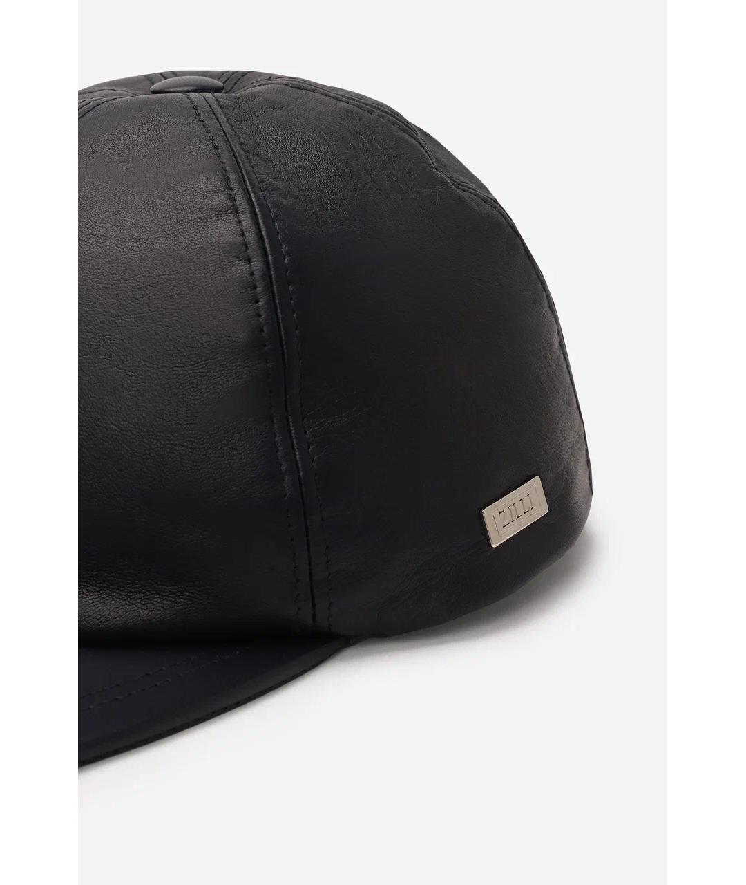 ZILLI Черная кожаная кепка/бейсболка, фото 3