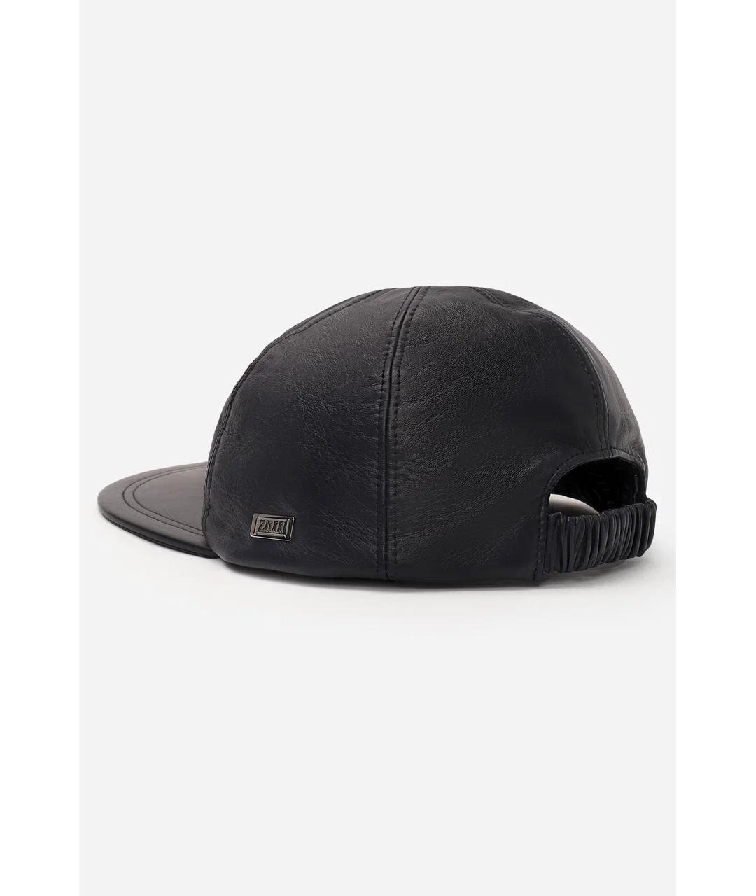 ZILLI Черная кожаная кепка/бейсболка, фото 2