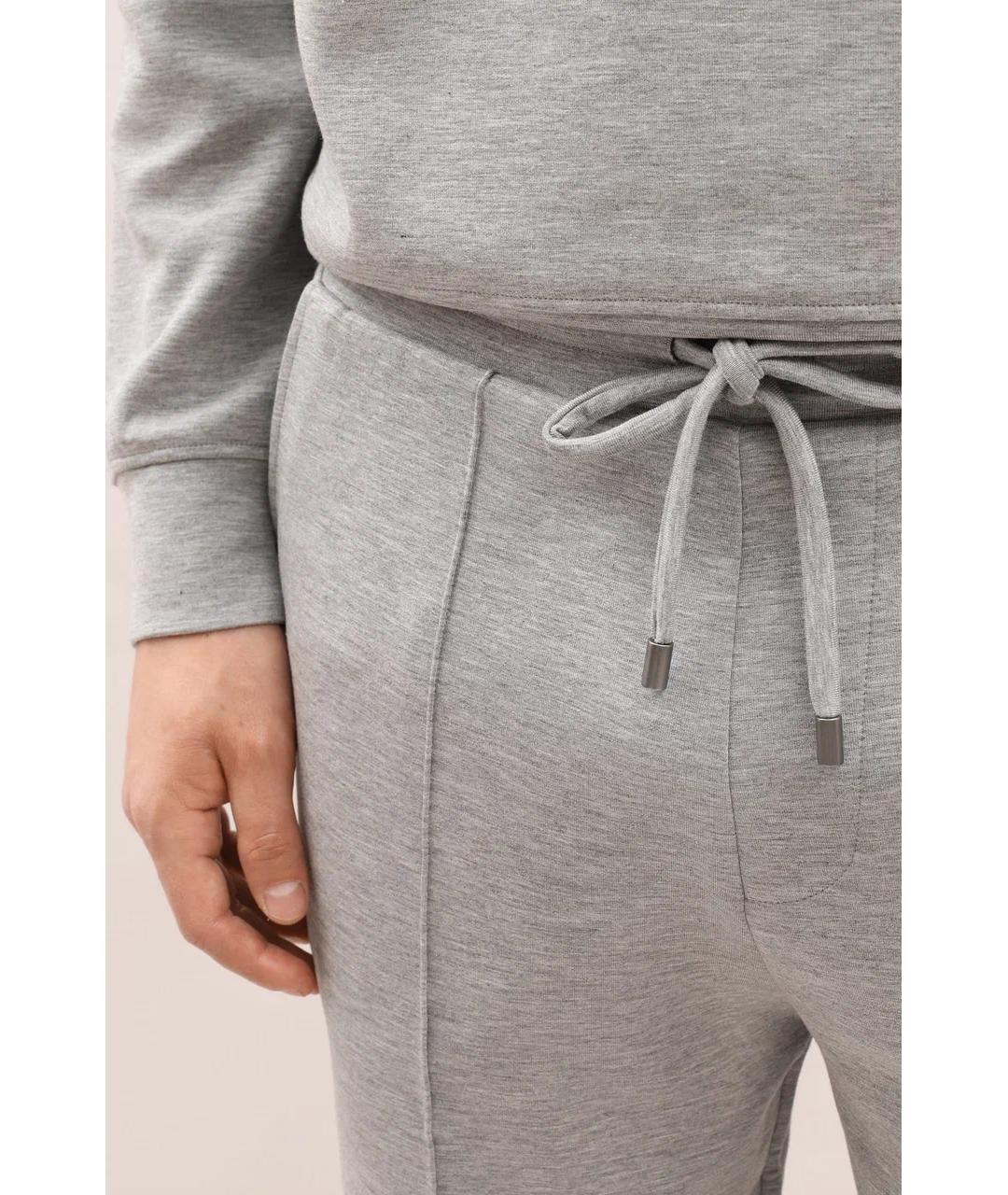 CANALI Серые вискозные повседневные брюки, фото 3