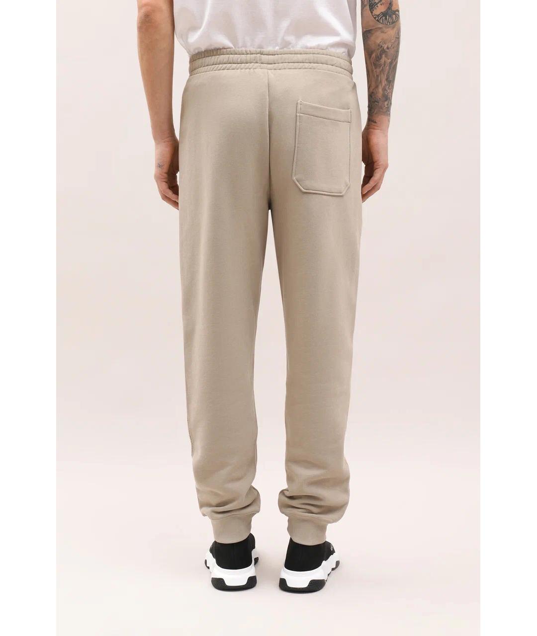 HELMUT LANG Бежевые хлопковые повседневные брюки, фото 4