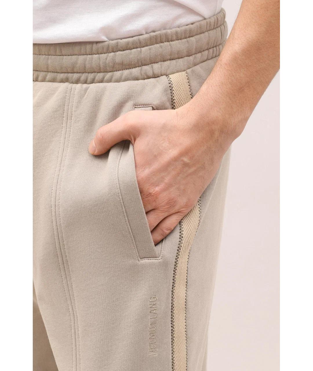 HELMUT LANG Бежевые хлопковые повседневные брюки, фото 6