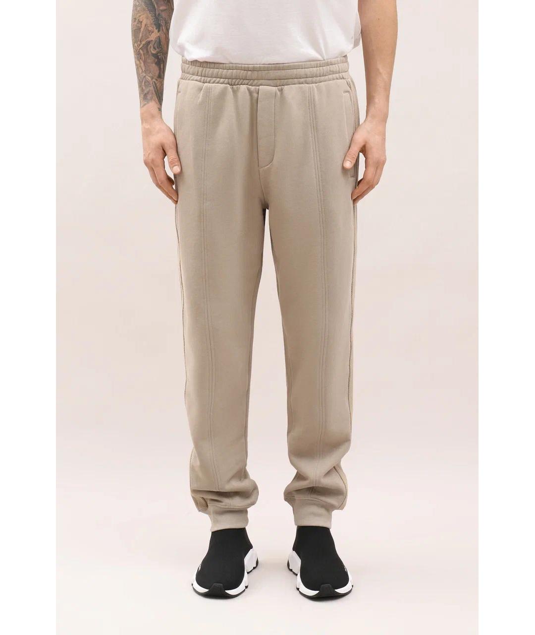 HELMUT LANG Бежевые хлопковые повседневные брюки, фото 3