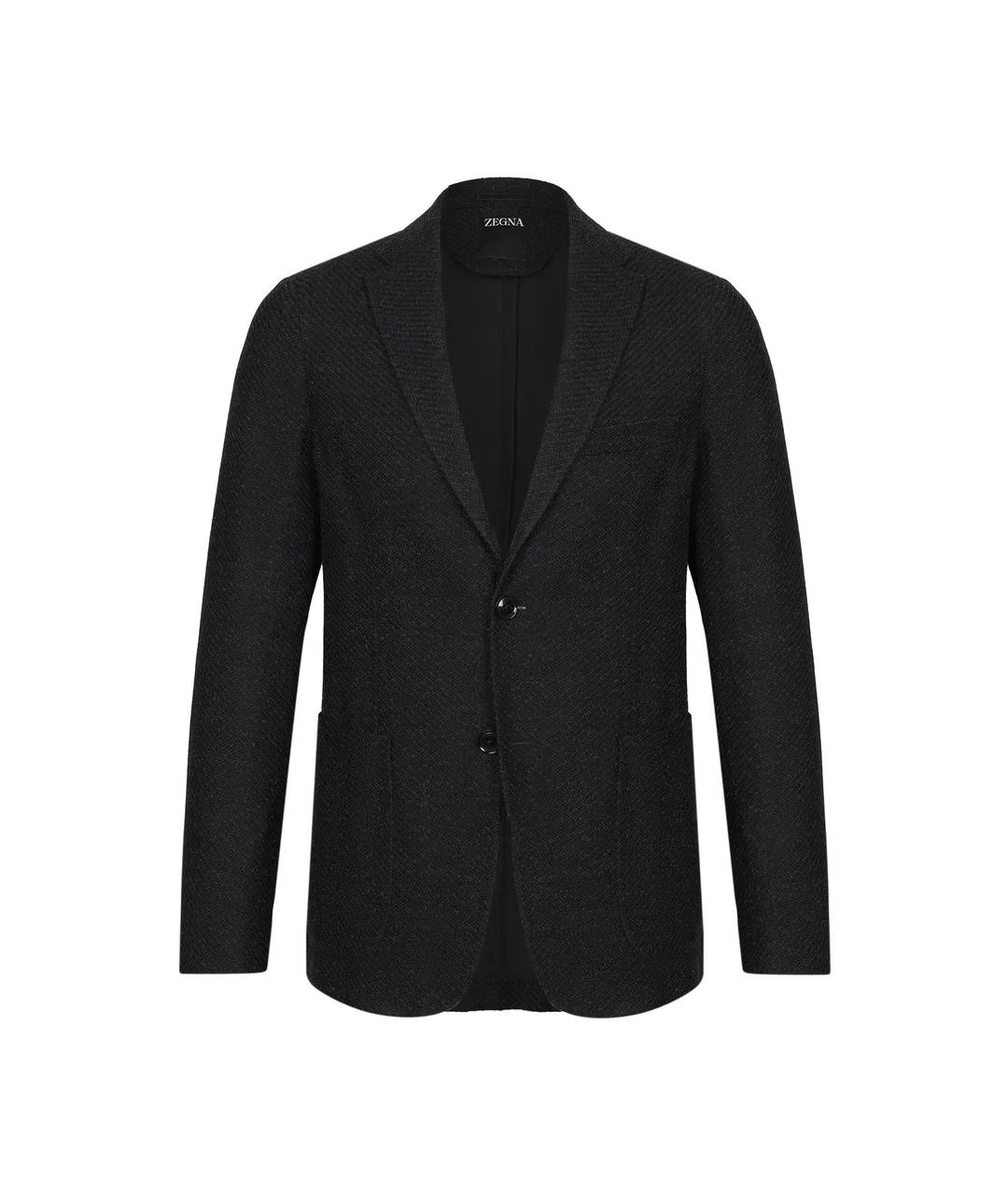 ZEGNA Черный шерстяной пиджак, фото 9