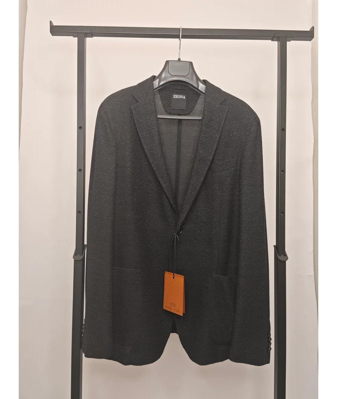ZEGNA Черный шерстяной пиджак, фото 7
