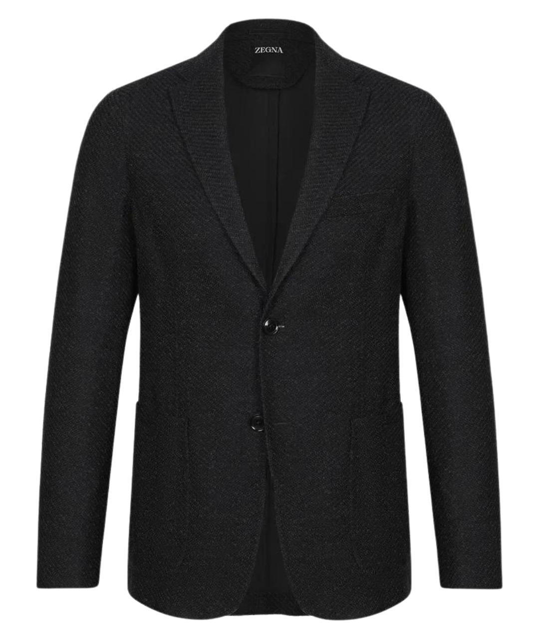 ZEGNA Черный шерстяной пиджак, фото 1