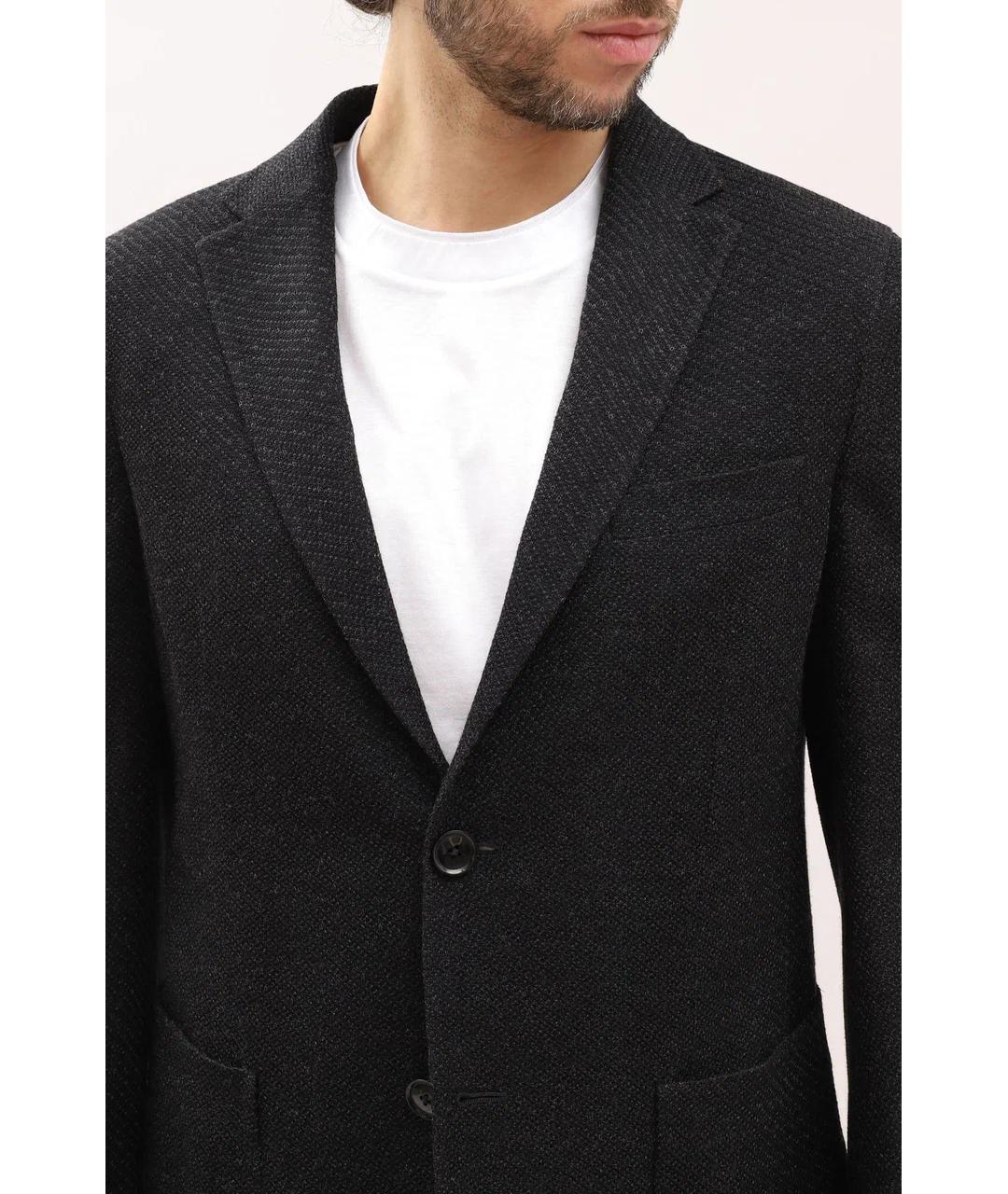 ZEGNA Черный шерстяной пиджак, фото 5