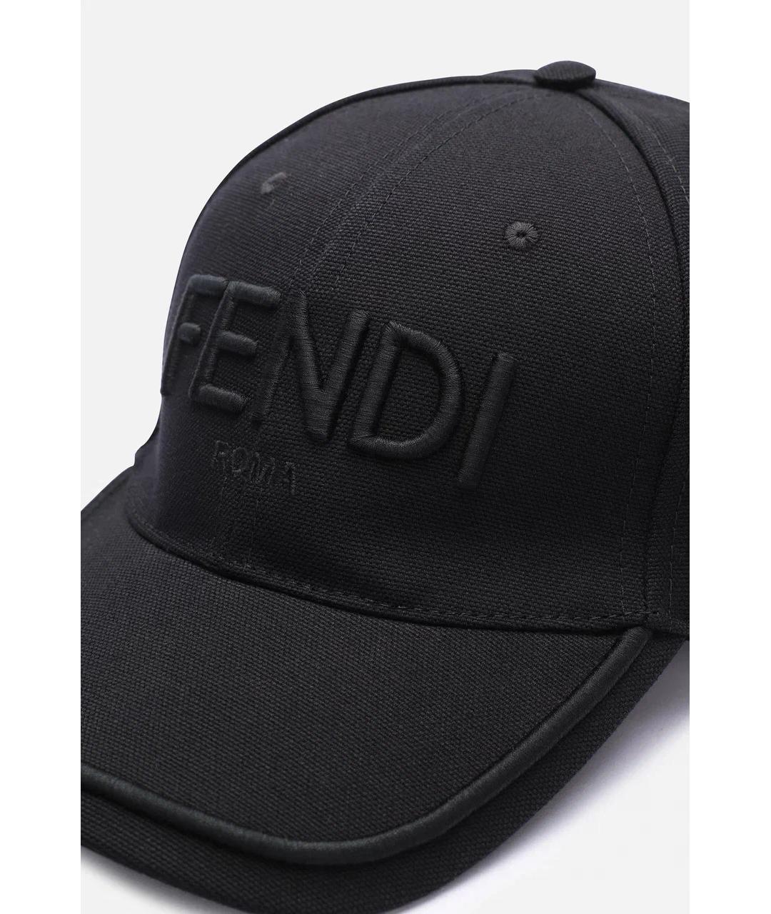 FENDI Черная хлопковая кепка/бейсболка, фото 2